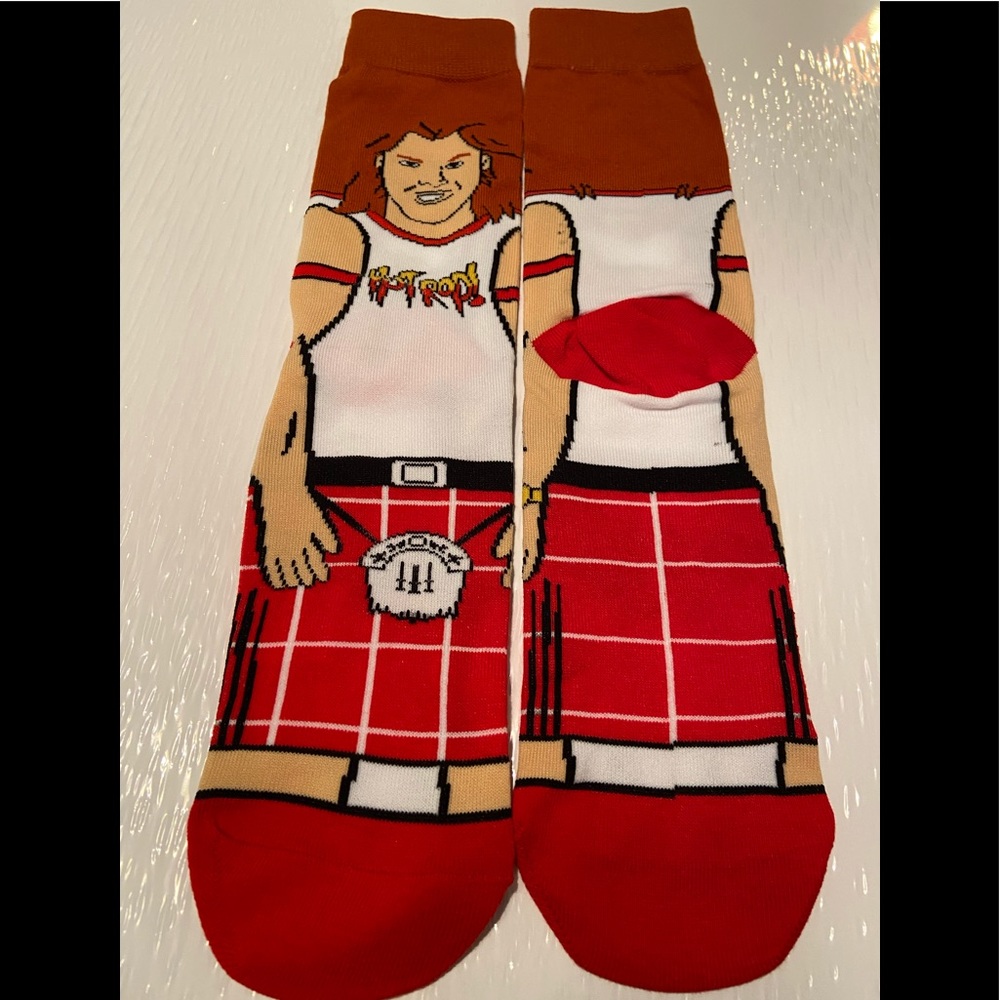 Hot Rod Rowdy Roddy Piper WWE WCW  WWF New Crew Socks Men's 8-12 Adult